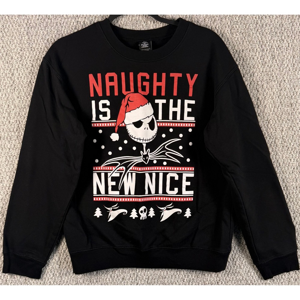 Disney Nightmare Before Christmas Jack Skellington Sweatshirt M 7-9 Black Goth